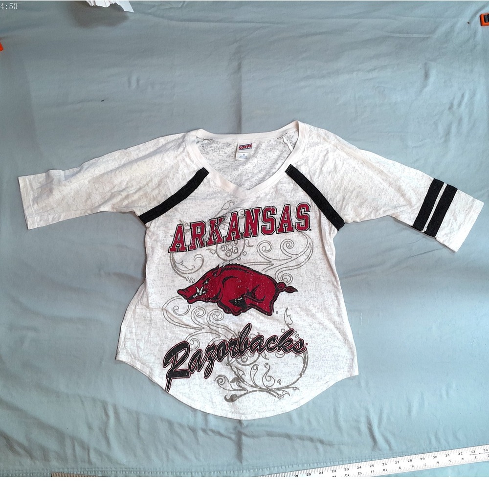 Arkansas Razorbacks Soffe Burnout Baseball Top Women's Medium College NCAA‎